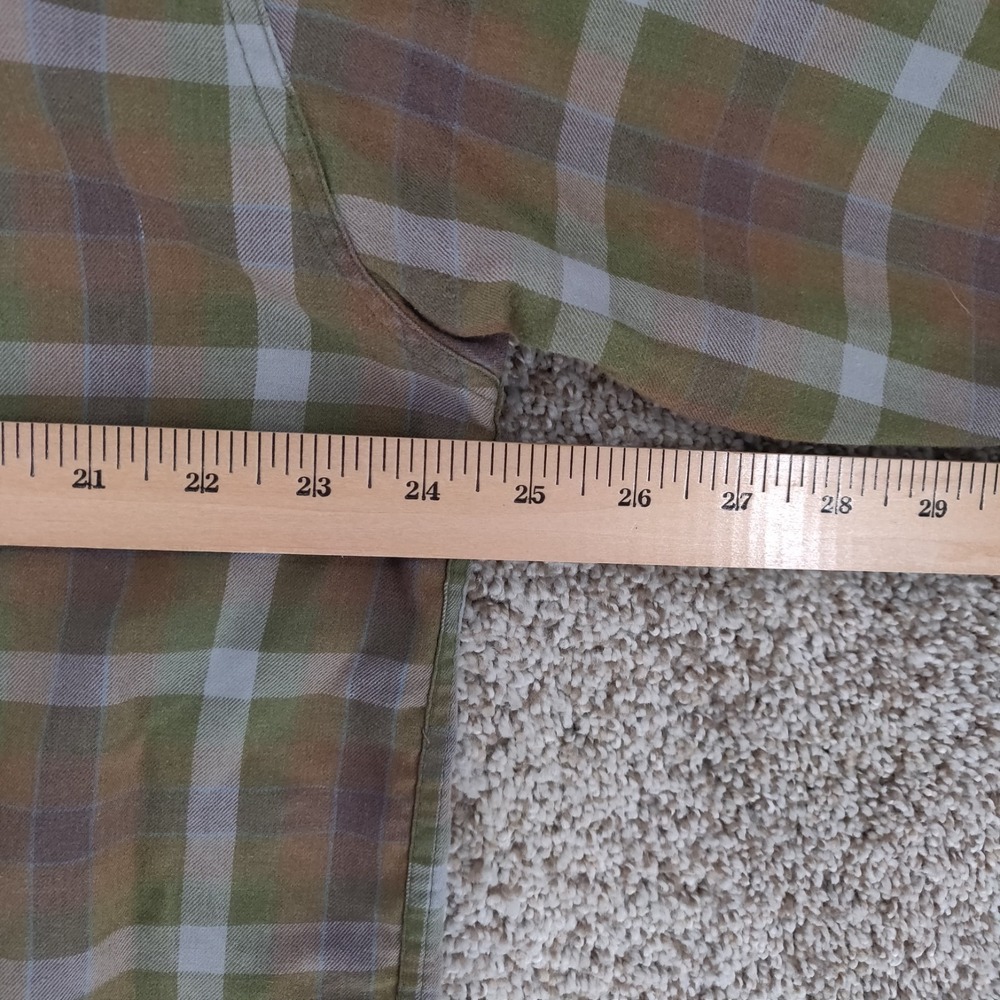Patagonia Fjord Lightweight Flannel Shirt Mens Large Green Plaid Long Sleeve - Picture 11 of 15